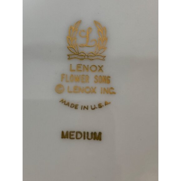 VTG 80s Lenox Flower Song Oval Platter 16" X 12" M Size Gold Rim Floral  L10091 - Picture 4 of 5